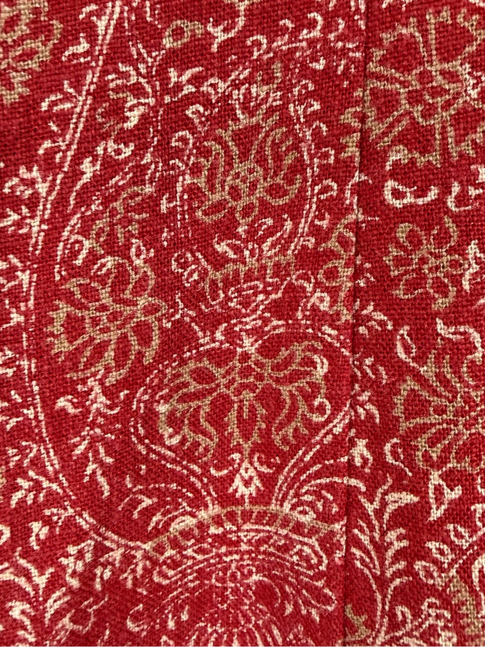 Vintage Liz Claiborne Lizsport Linen Blend Red Paisley Sleeveless Maxi Dress 6 - Picture 8 of 8
